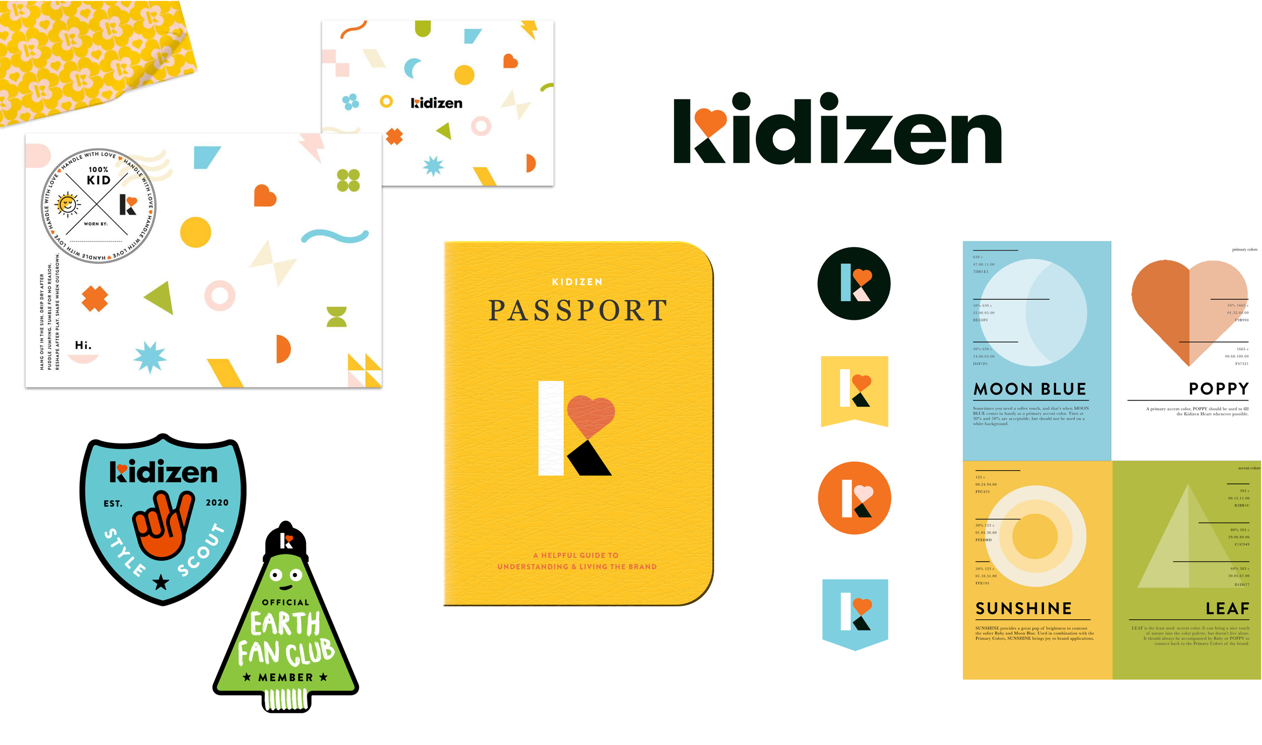 Kidizen's core identity — logo, iconography, and color system — was designed by Boynton & Co. I led the brand strategy behind it and directed it into everything the brand touched, from packaging to campaigns to the product itself