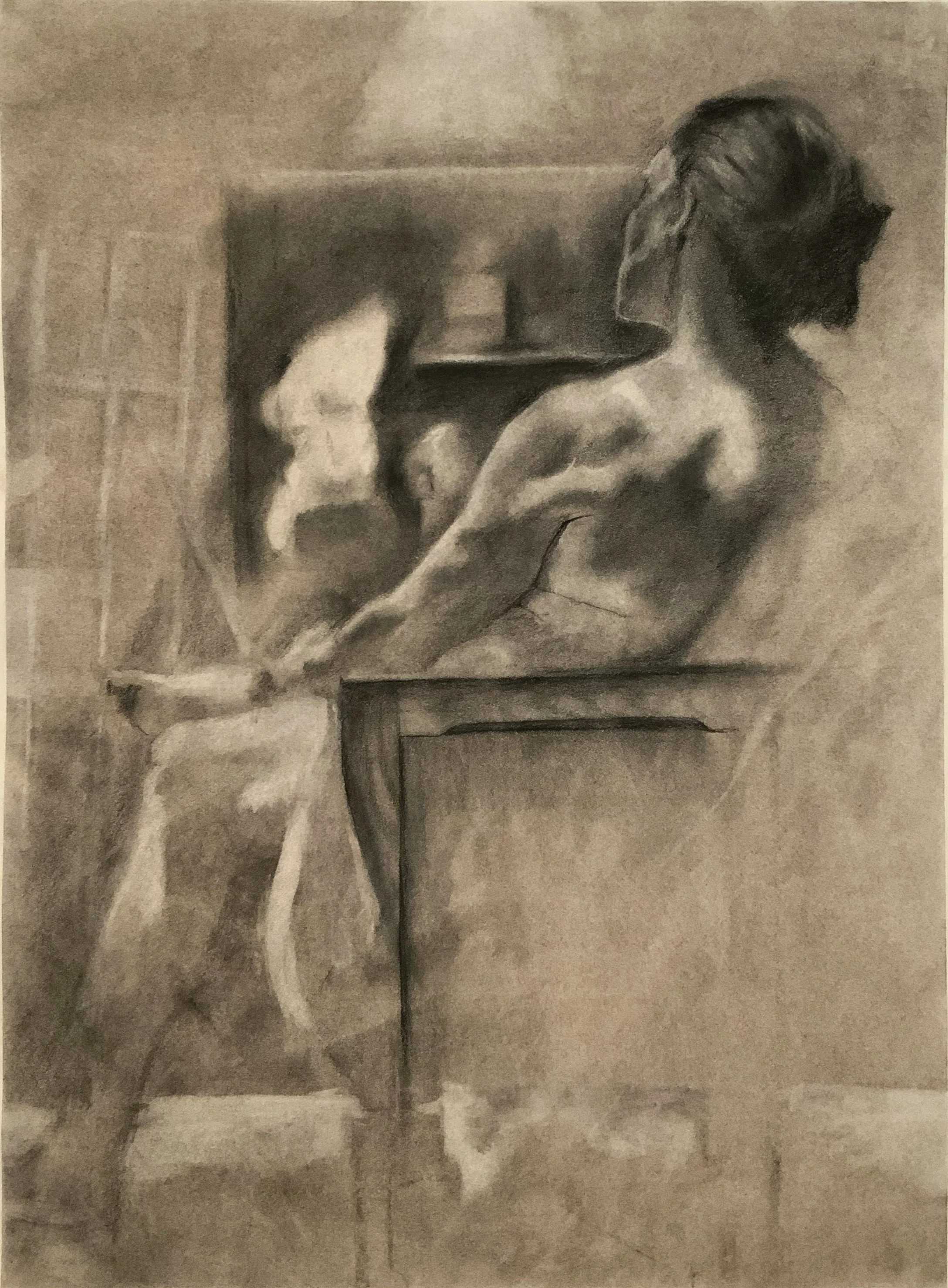 Charcoal on paper, 18 x 24 inches