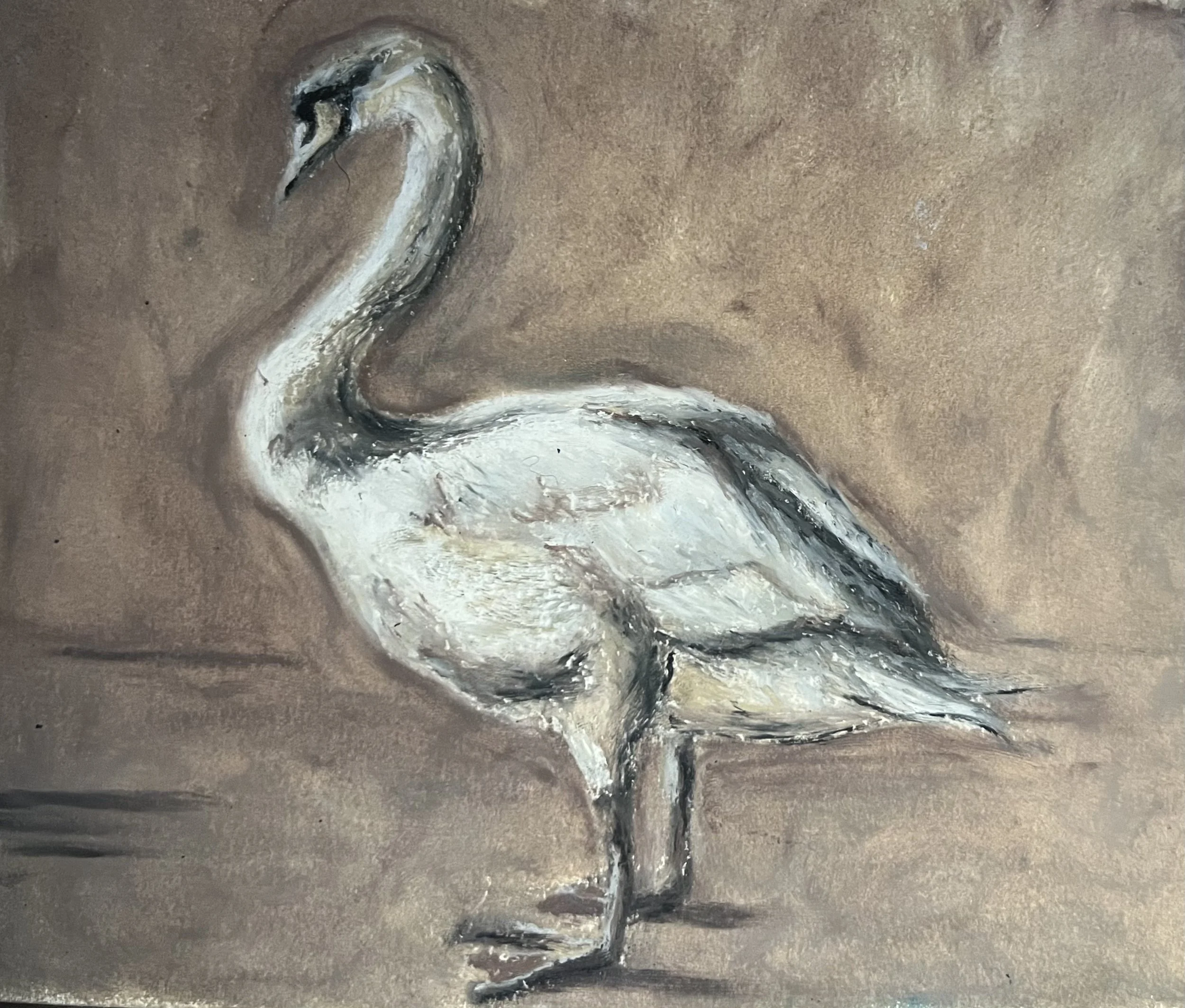 Oil pastel on paper, 5 x 5 inches