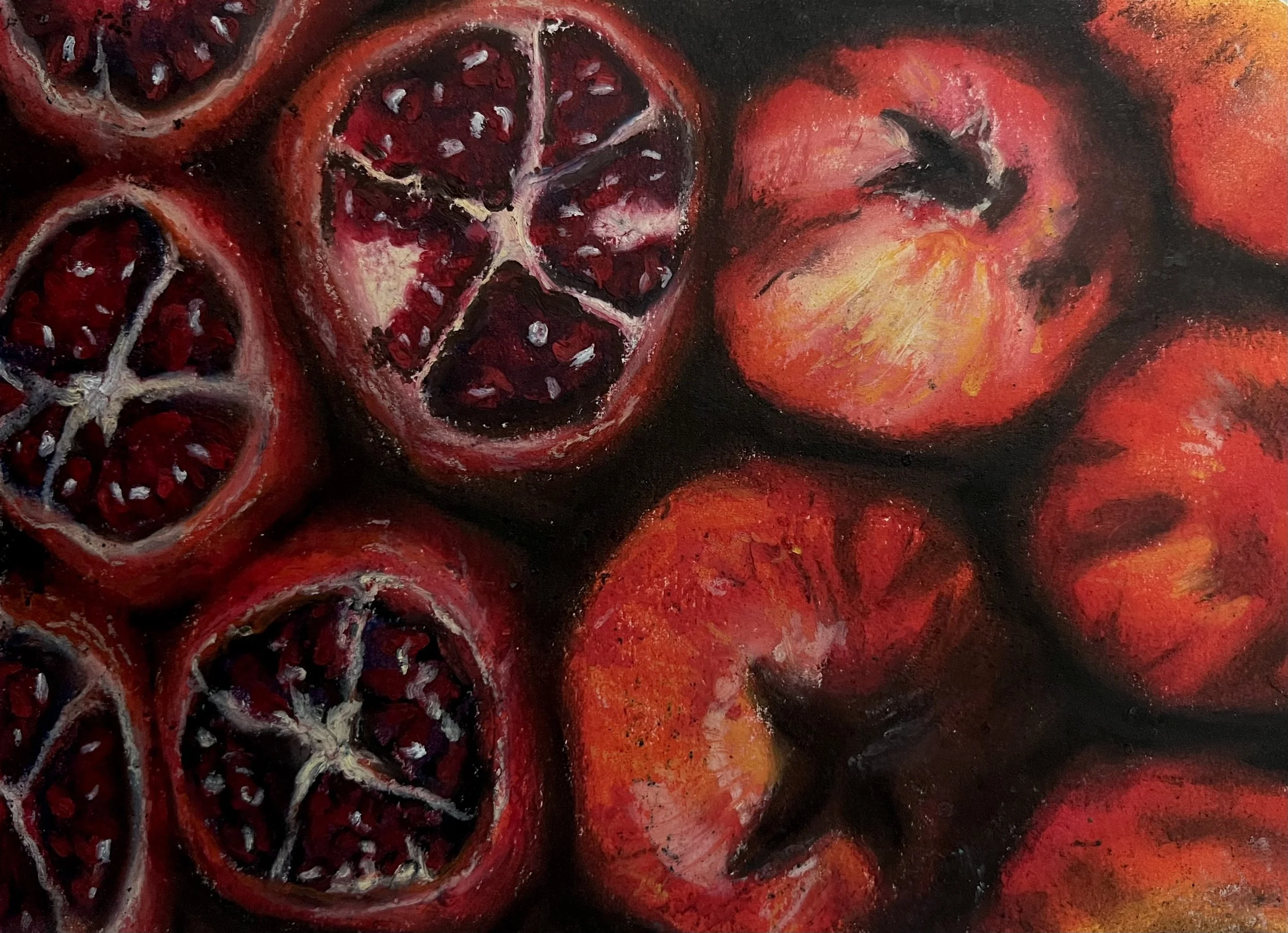 Oil pastel on paper, 5.5 x 8 inches