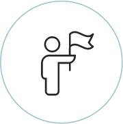 person holding flag icon