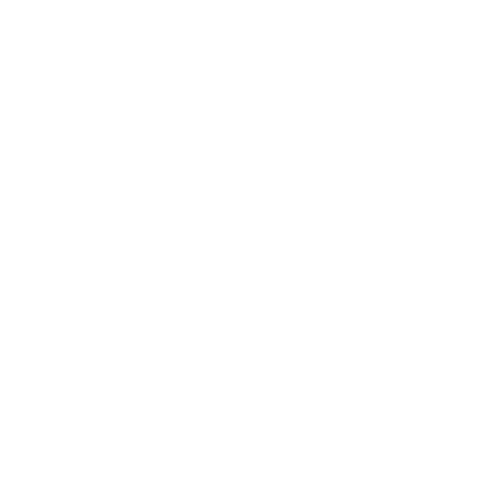 A white line art illustration of a plant with leaves on a black background.