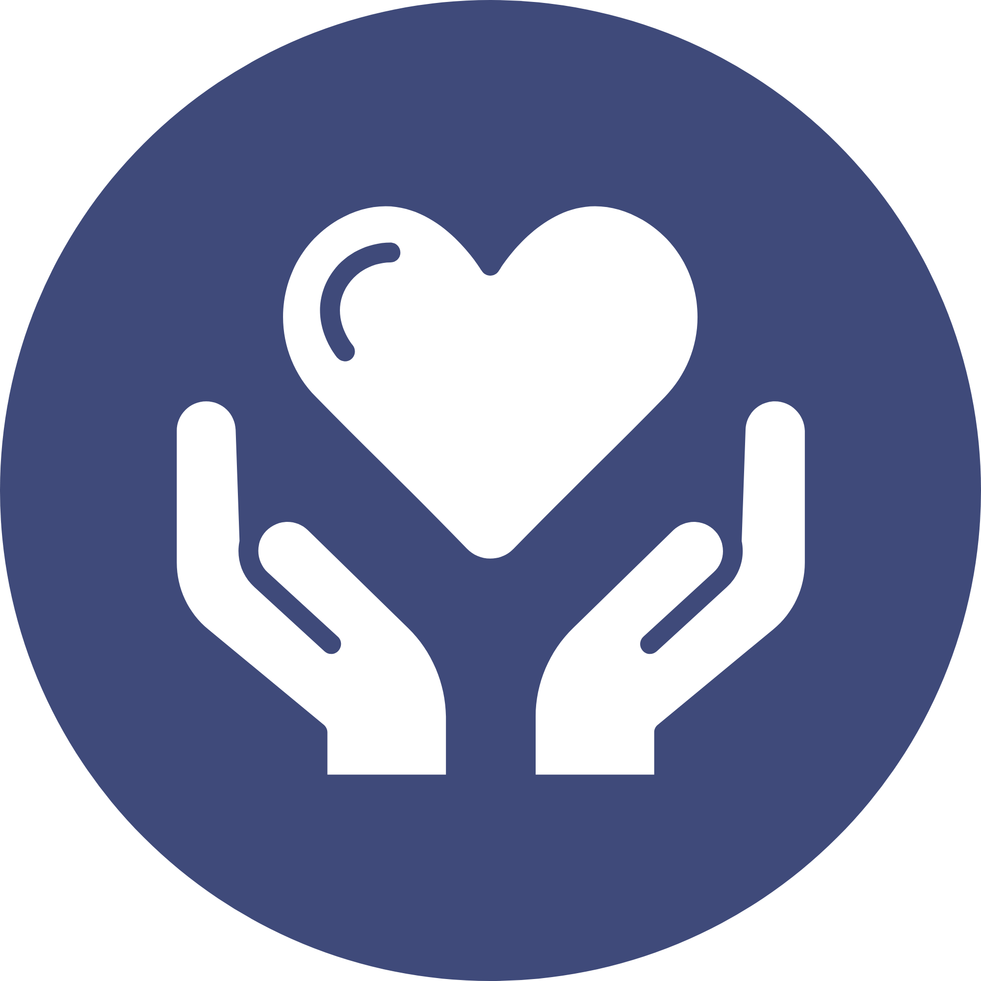 Illustration of hands holding a white heart inside a blue circle.