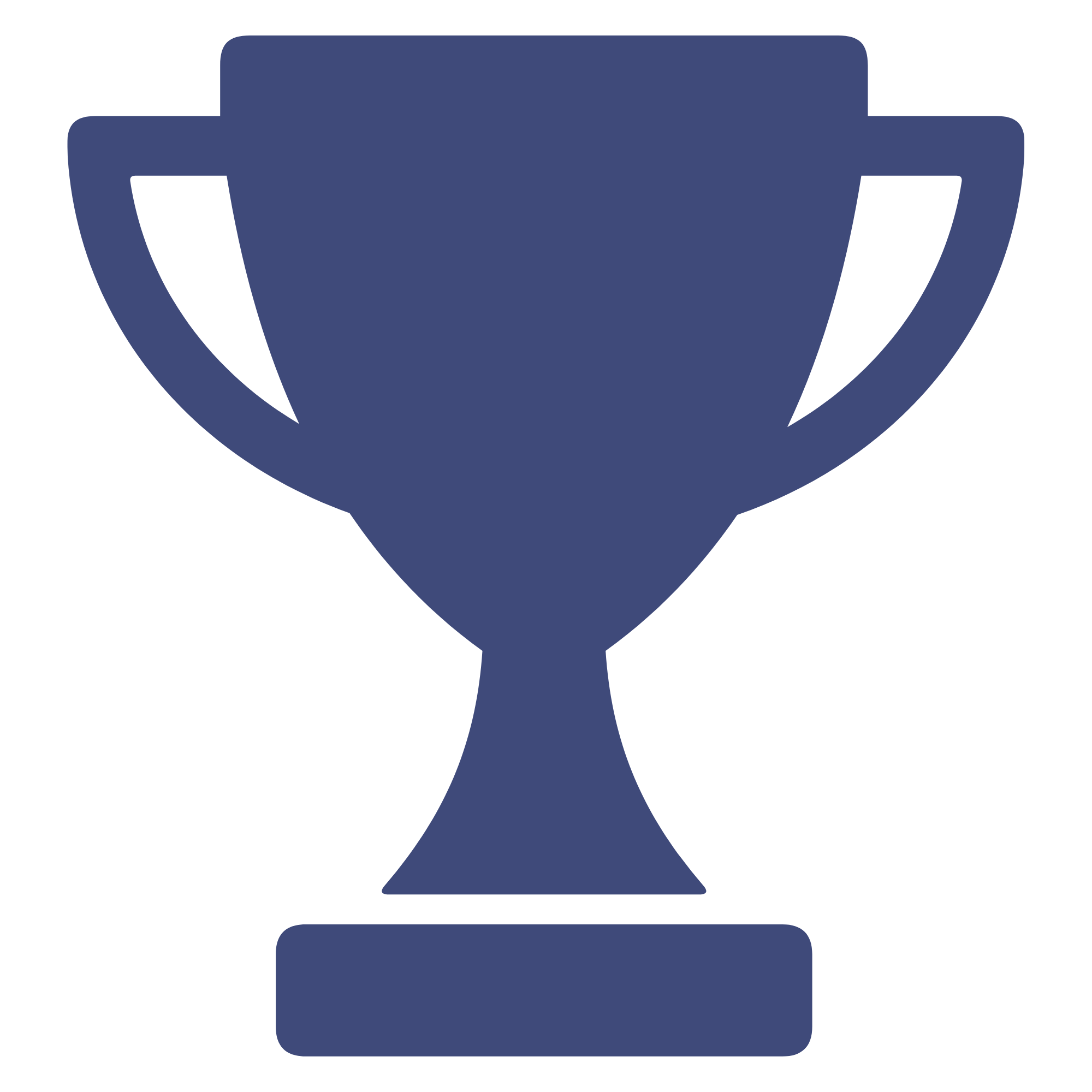 Illustration of a trophy in dark blue color.