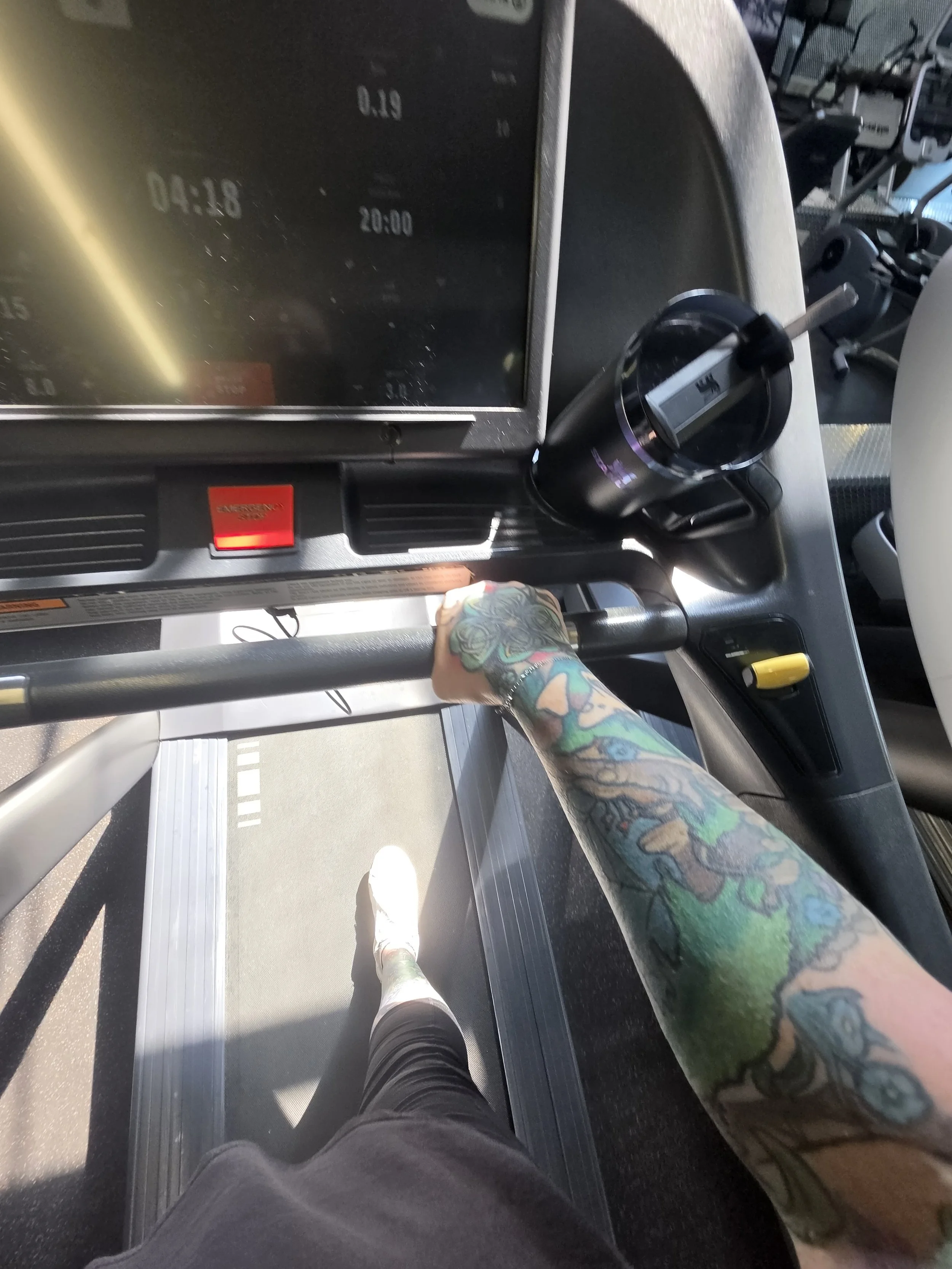Working out on the treadmill during my Built By Bunny fitness journey