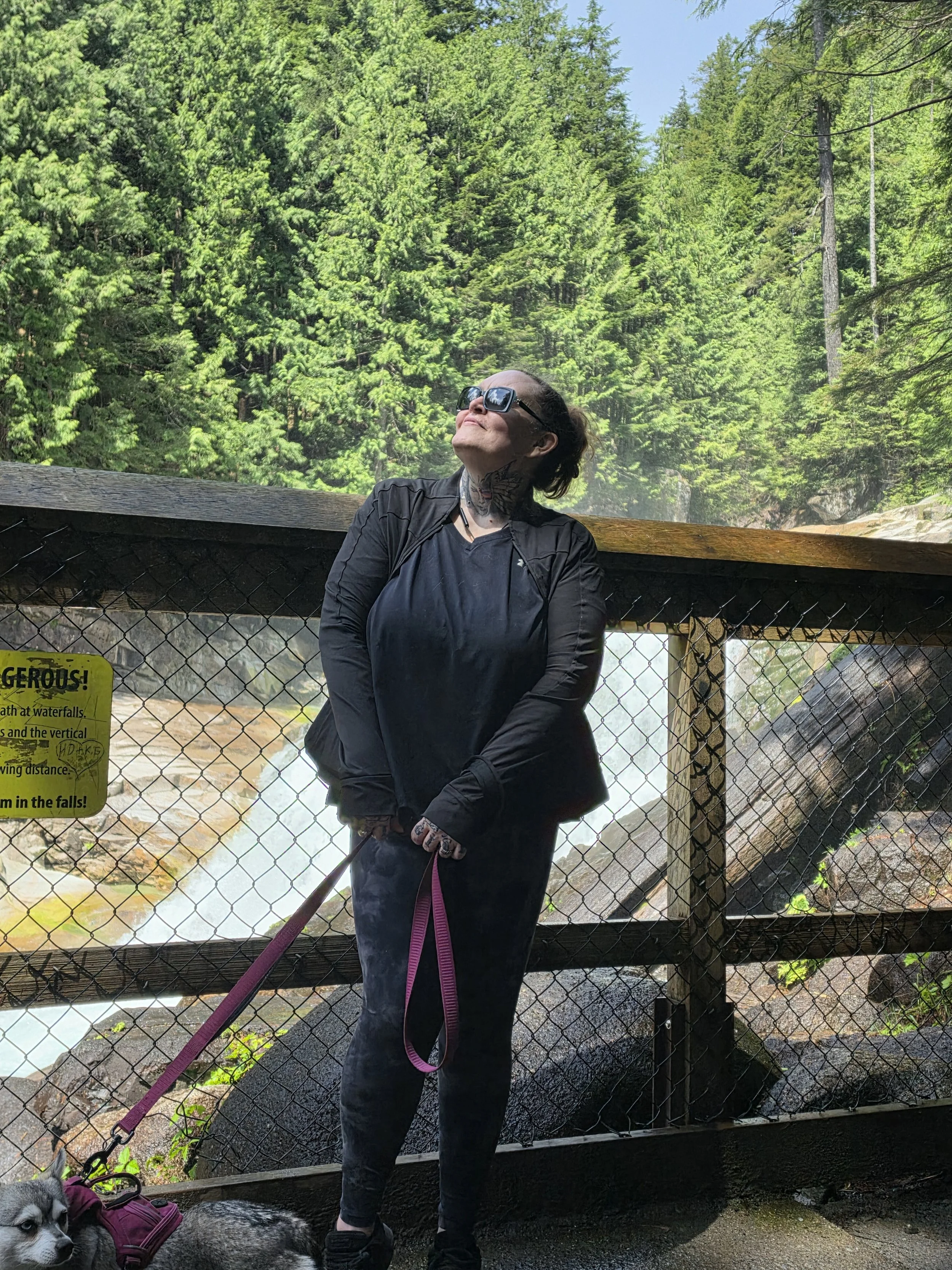 Bunny hiking to a waterfall during her fitness journey