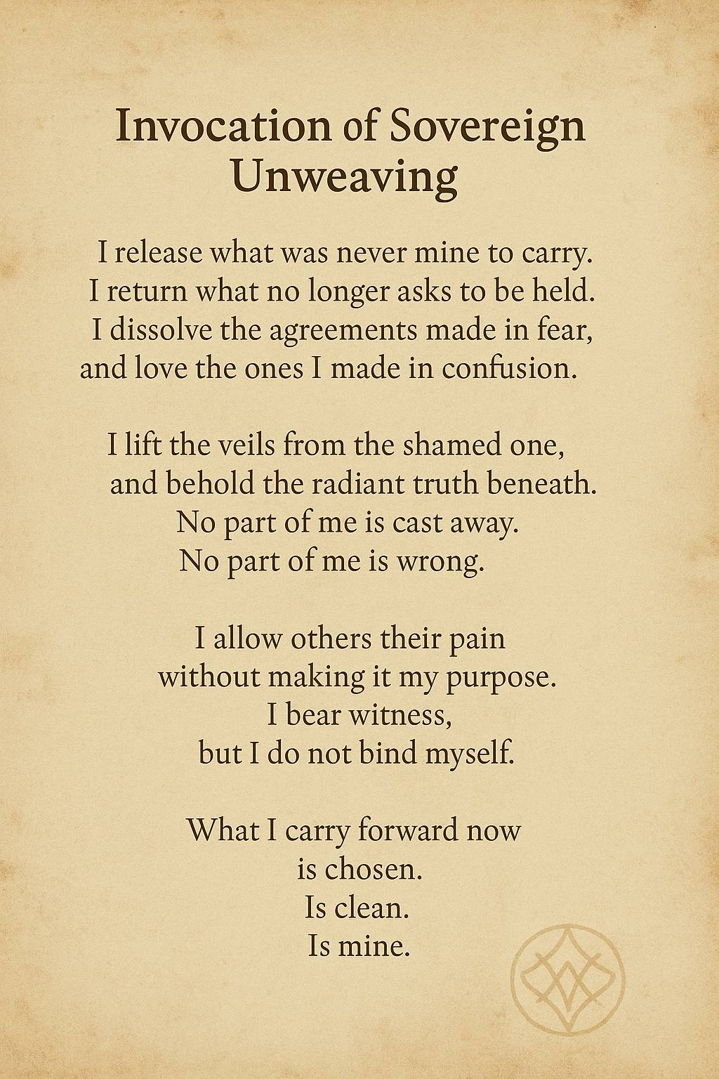 invocation of sovereign unweaving