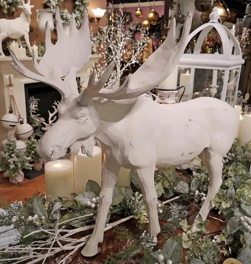 White Walking Moose