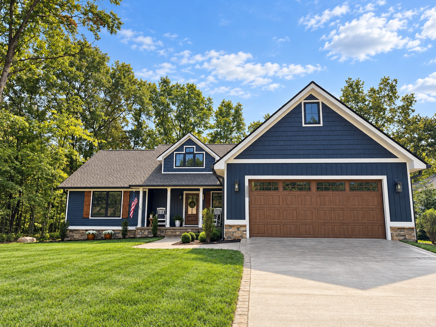 Exterior view of the Haven Residence, a home built by Qualls Construction.