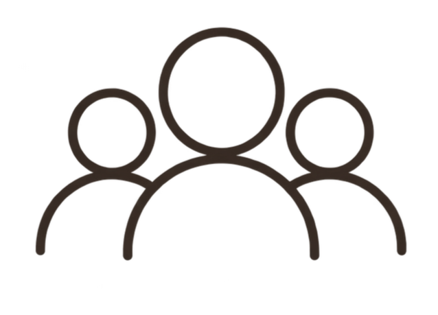 Icon of three people representing a group or team.