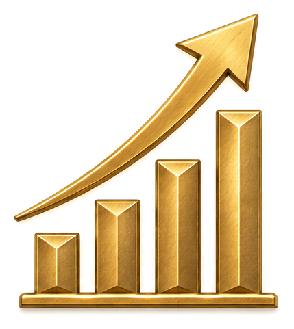 Growth chart representing profitable commercial growth and enterprise value creation.