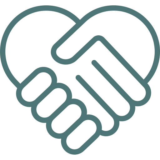 Outline of two hands shaking, symbolizing agreement or partnership.