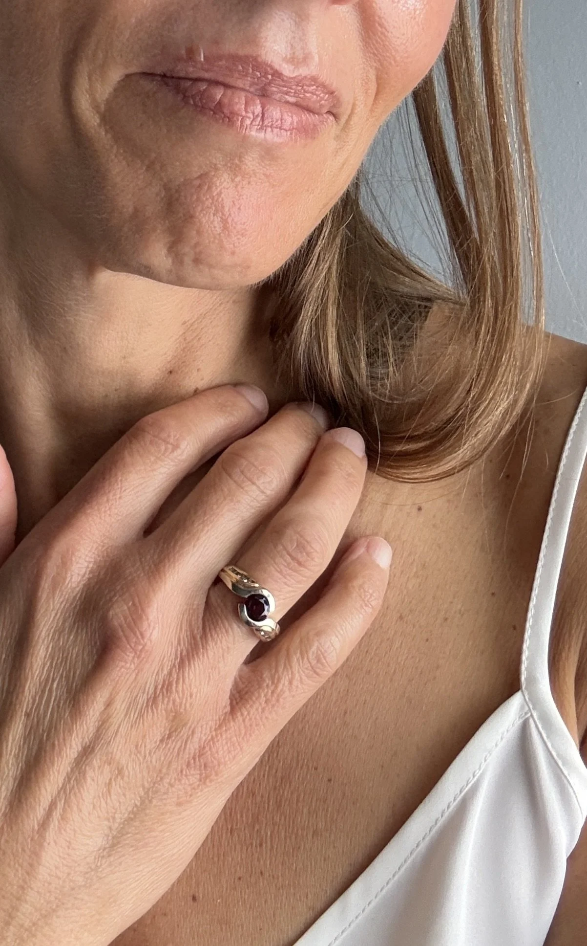 Garnet and Diamond Ring