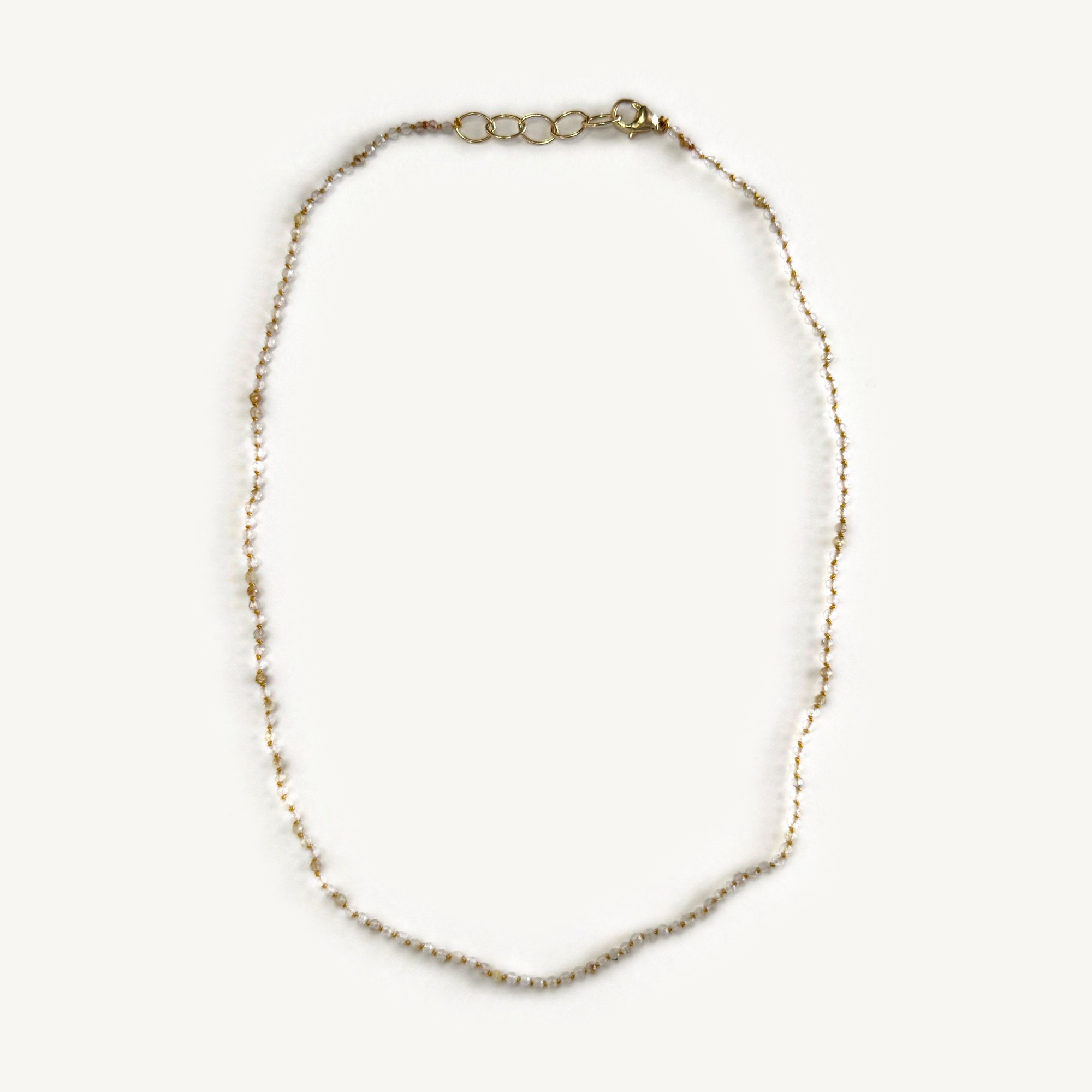 BLYTHE Necklace — Rutile Quartz, Amber Silk