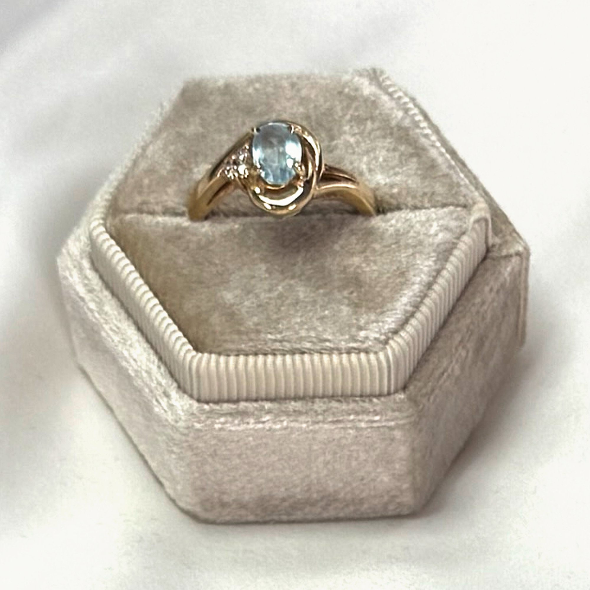 Aquamarine and Diamond Ring
