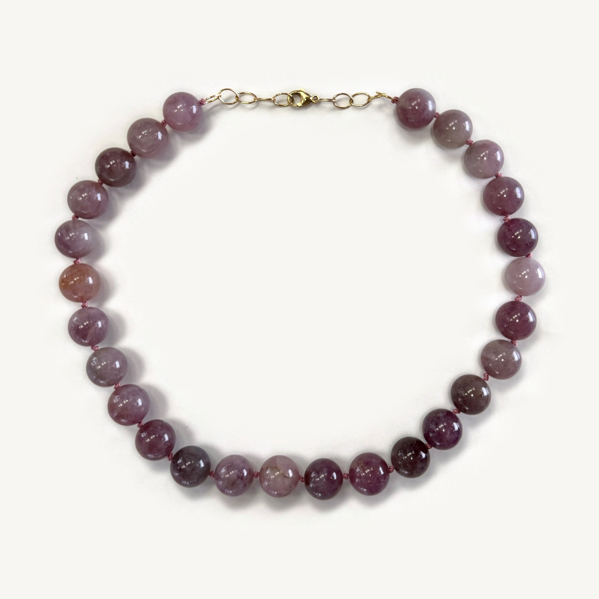 HILDI Necklace — Madagascar Purple Rose Quartz