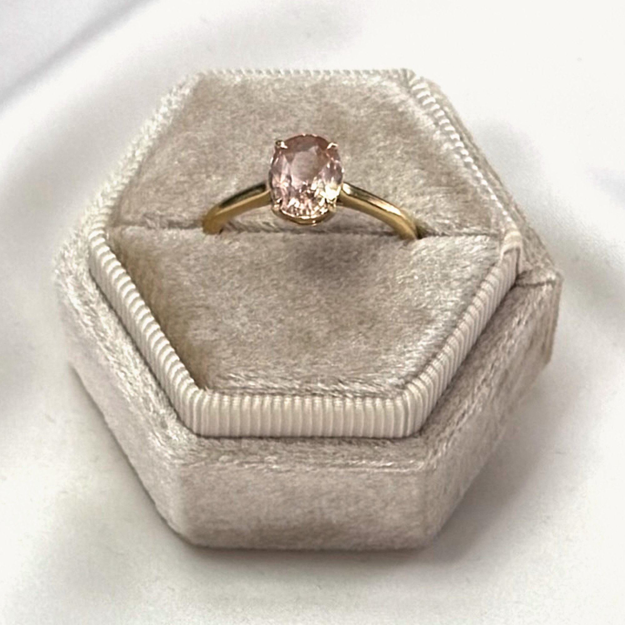 Padparadscha Sapphire Solitaire Ring