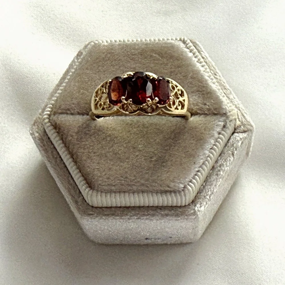 Garnet Trilogy Ring