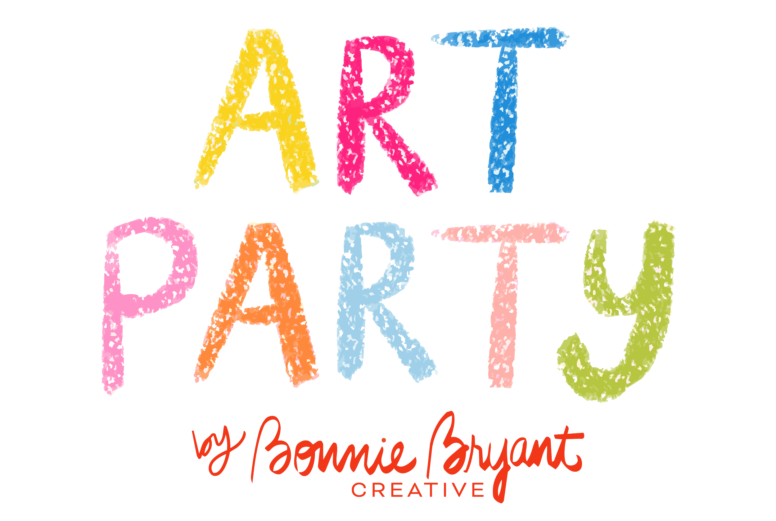 Colorful block letters spelling 'ART' below the phrase 'by Bonnie Bryant CREATIVE' in red, handwritten-style font.