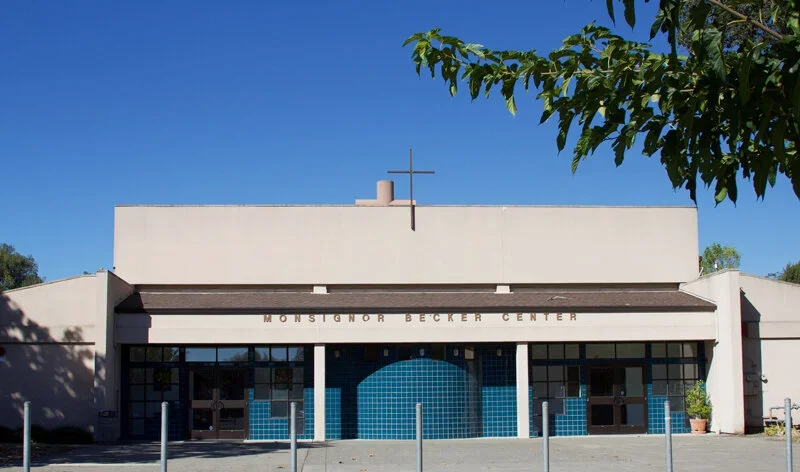 Front view of Monisgnor Becker Center, a facility for rent at St Eugene Cathedral in Santa Rosa