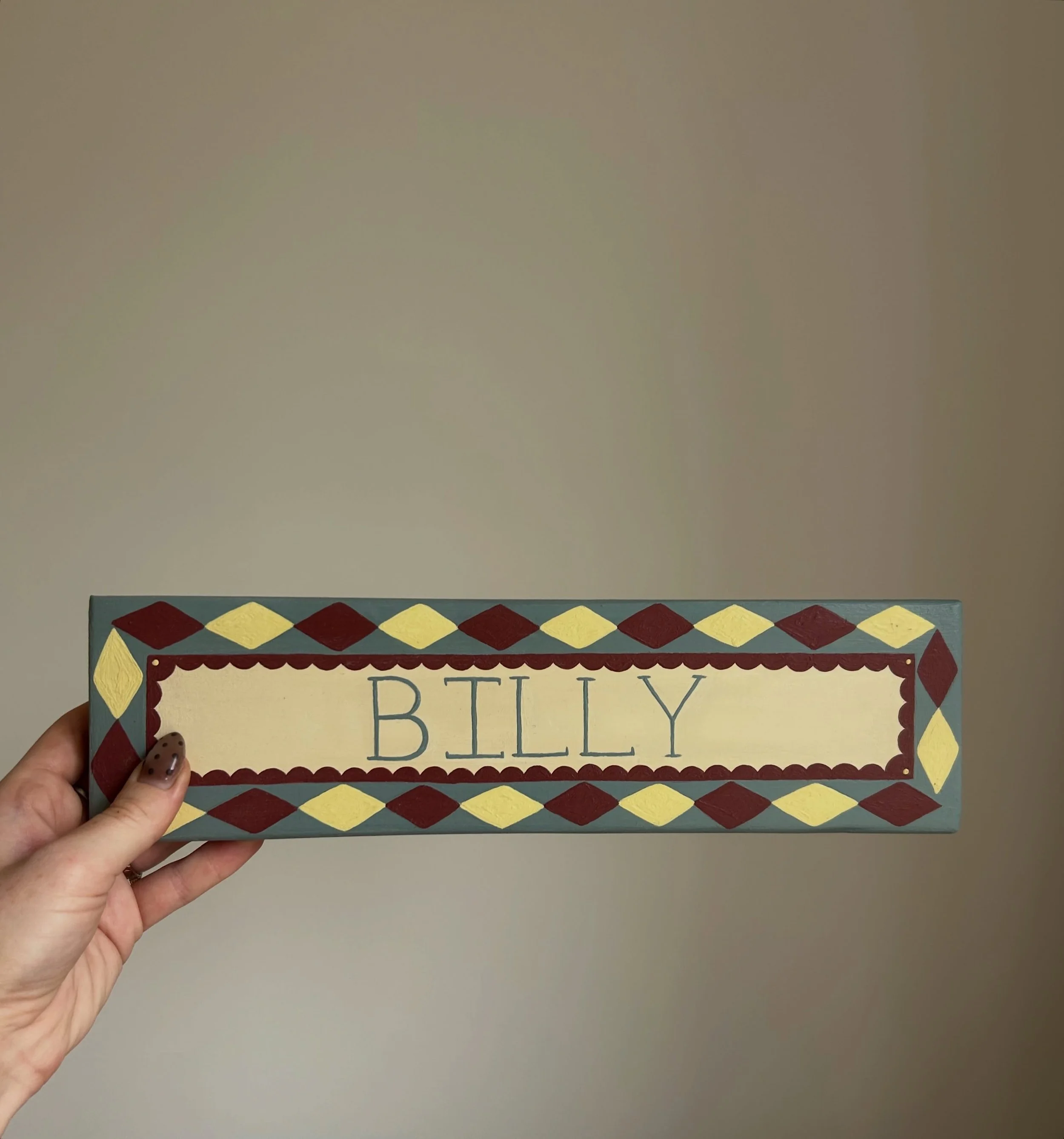 Another adorable custom sign for lil&rsquo; Billy! Handmade from recycled wood and handpainted to order🩵💫

This design is repeatable in custom colours or your choice and name personalisation too, DM to order or order through my website www.beckymar