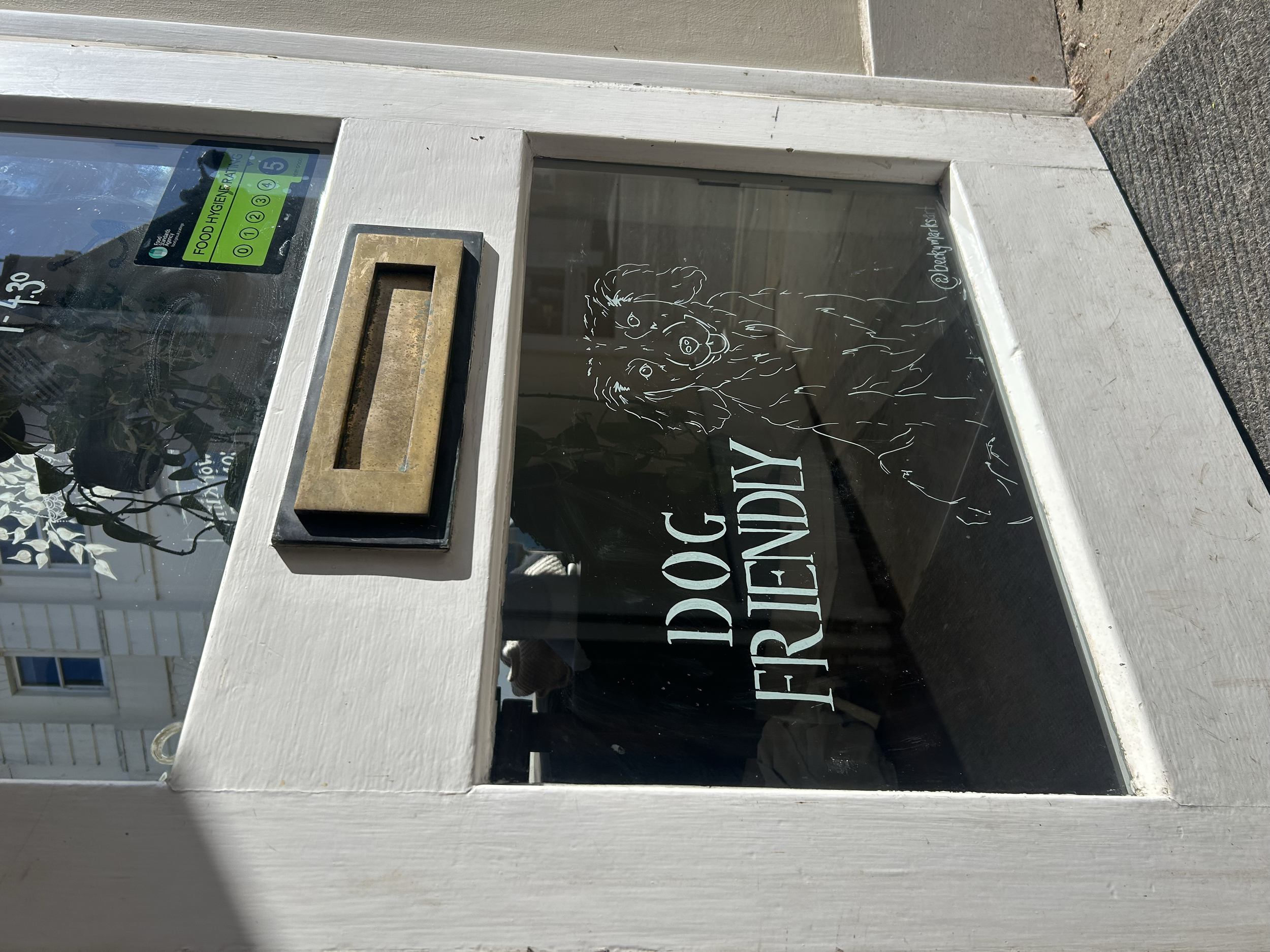 Dog Friendly sign for Sonder Coffee, Wimborne.