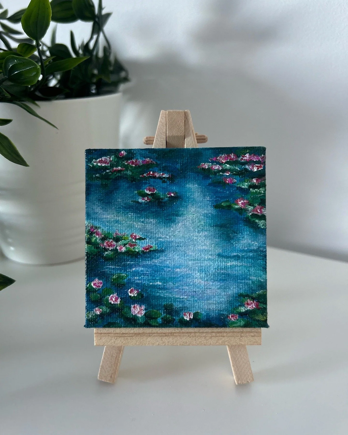 Mini waterlily canvas commission.