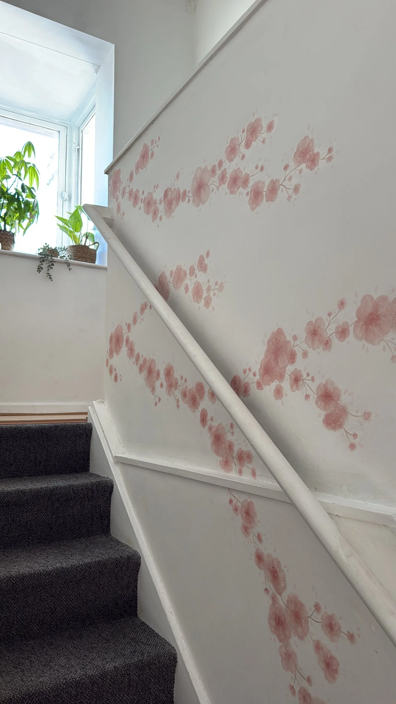 Freehand cherry blossoms mural for Enhance Studio's, Christchurch.