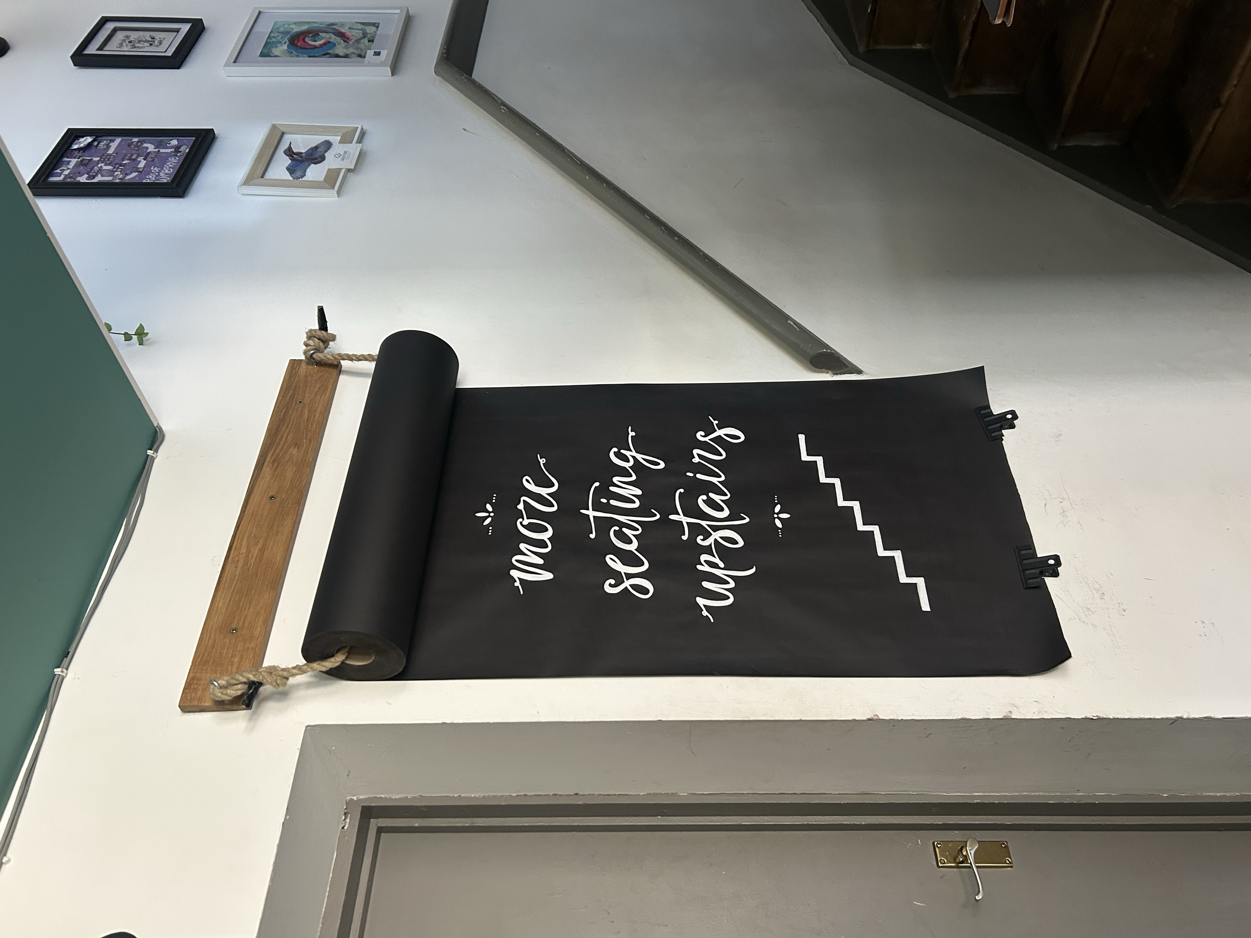 Hand written signage for The Bird, Wimborne.