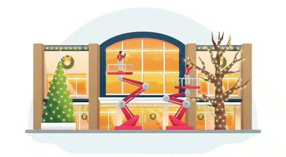 Best Christmas light installation storefront window display in Orlando