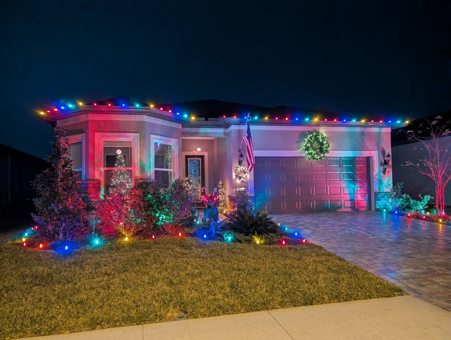 Windermere home lit up with a professional Christmas light installation