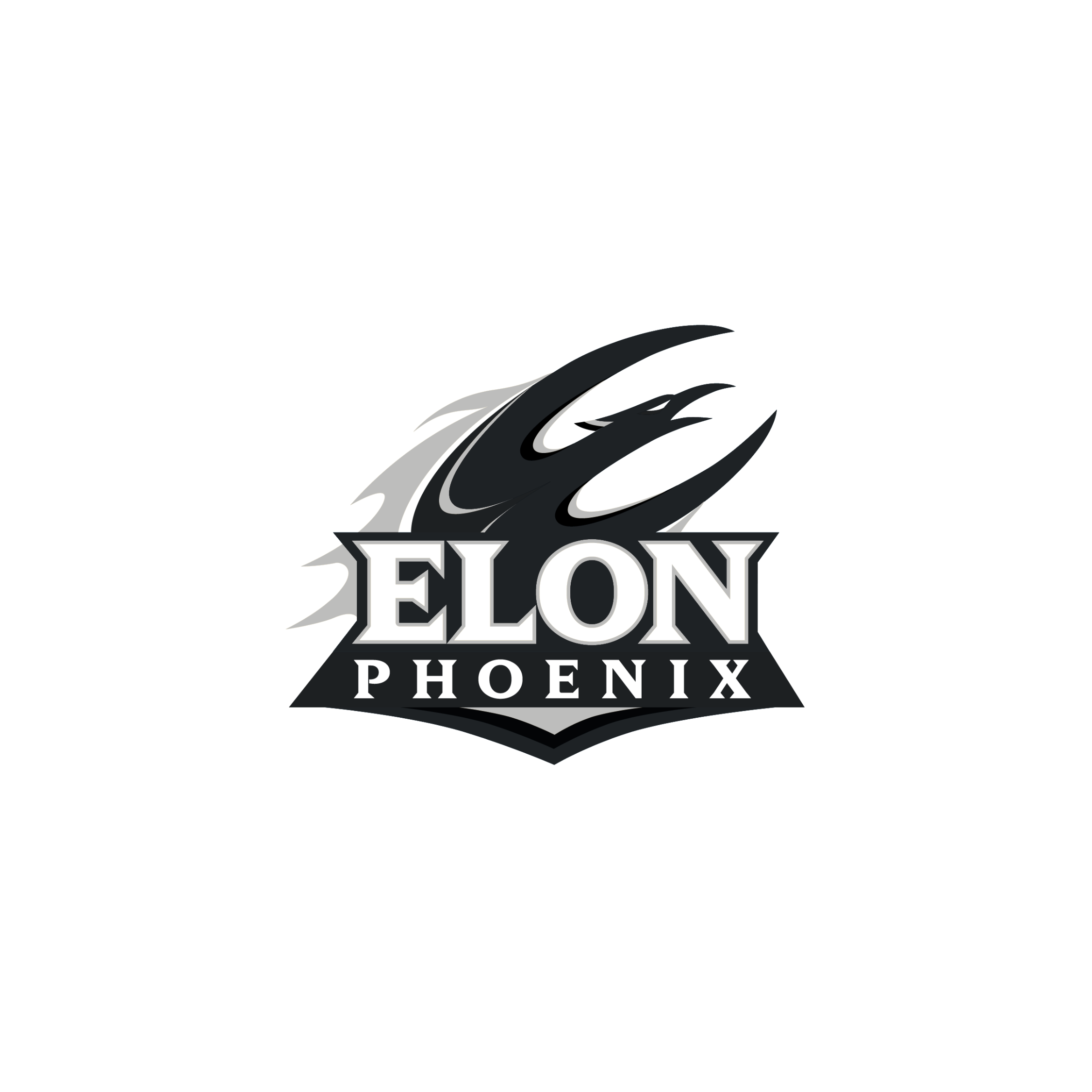 A logo for the Phoenix Suns, an NBA basketball team, featuring a stylized black and gray phoenix rising above the team name in bold black and gray lettering.