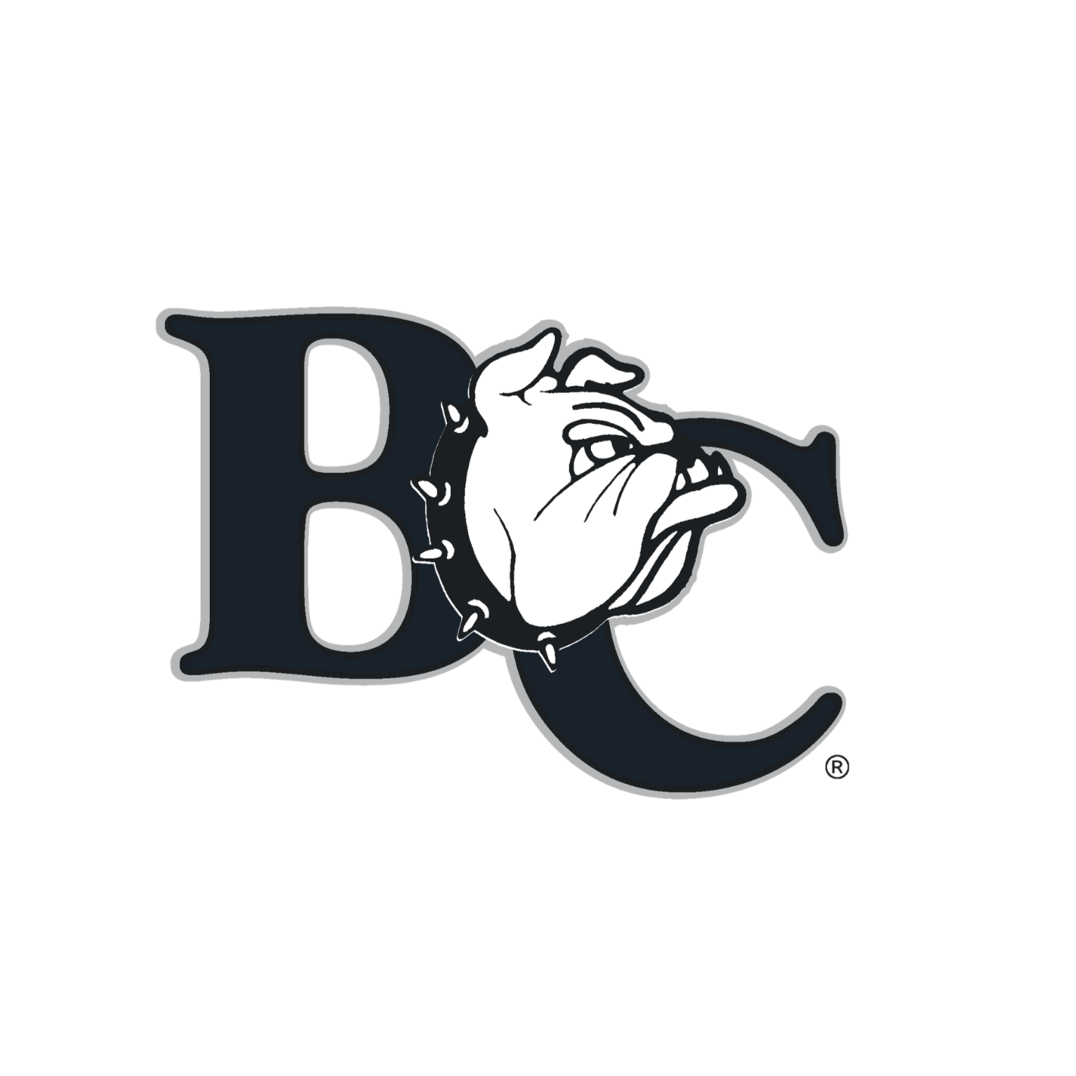 Letter B with a heart wrapped in a barbed wire around it, featuring a bulldog's face.