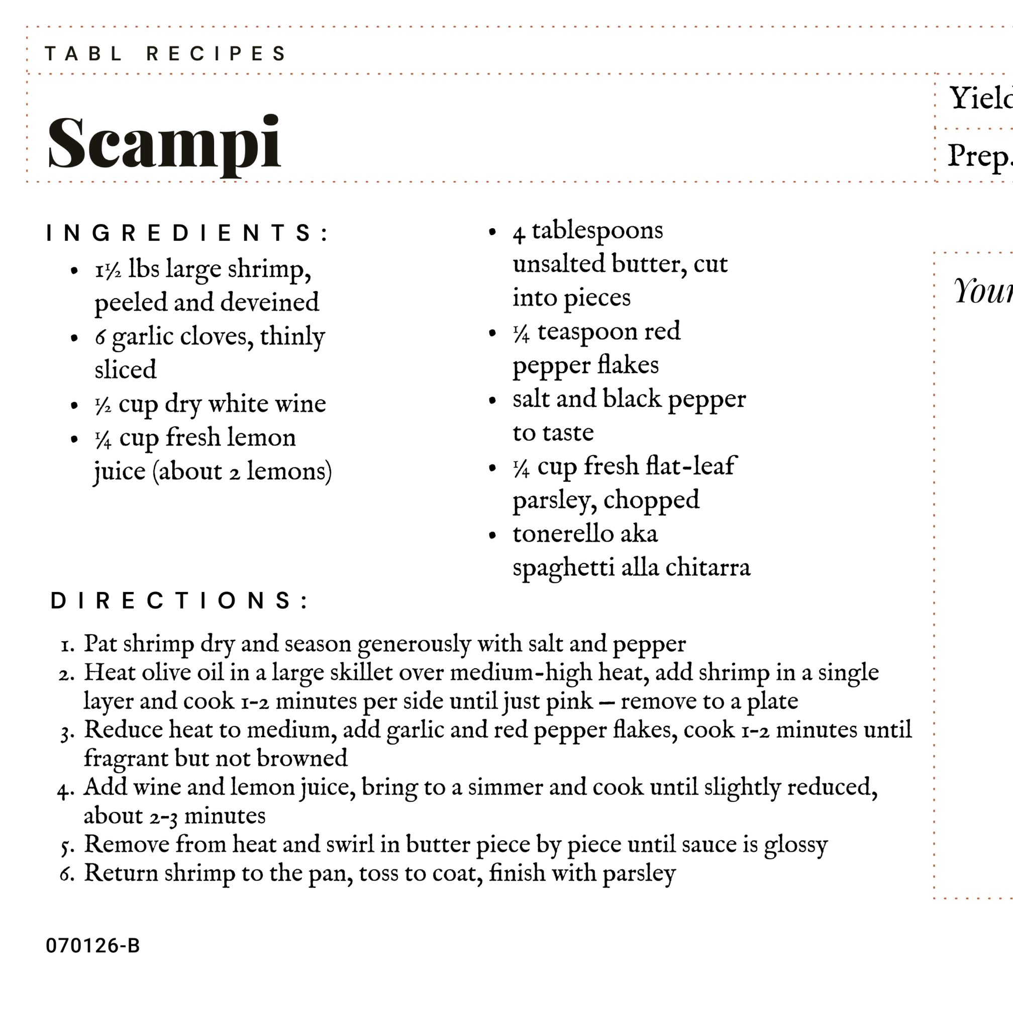 July's recipe