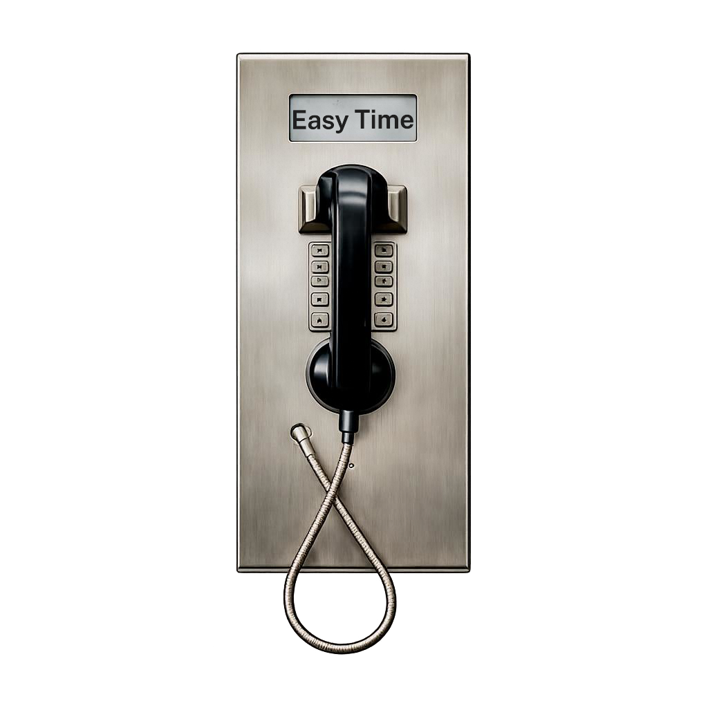 Federal Prison wall mounted phone with direct line to Easy Time Consulting.