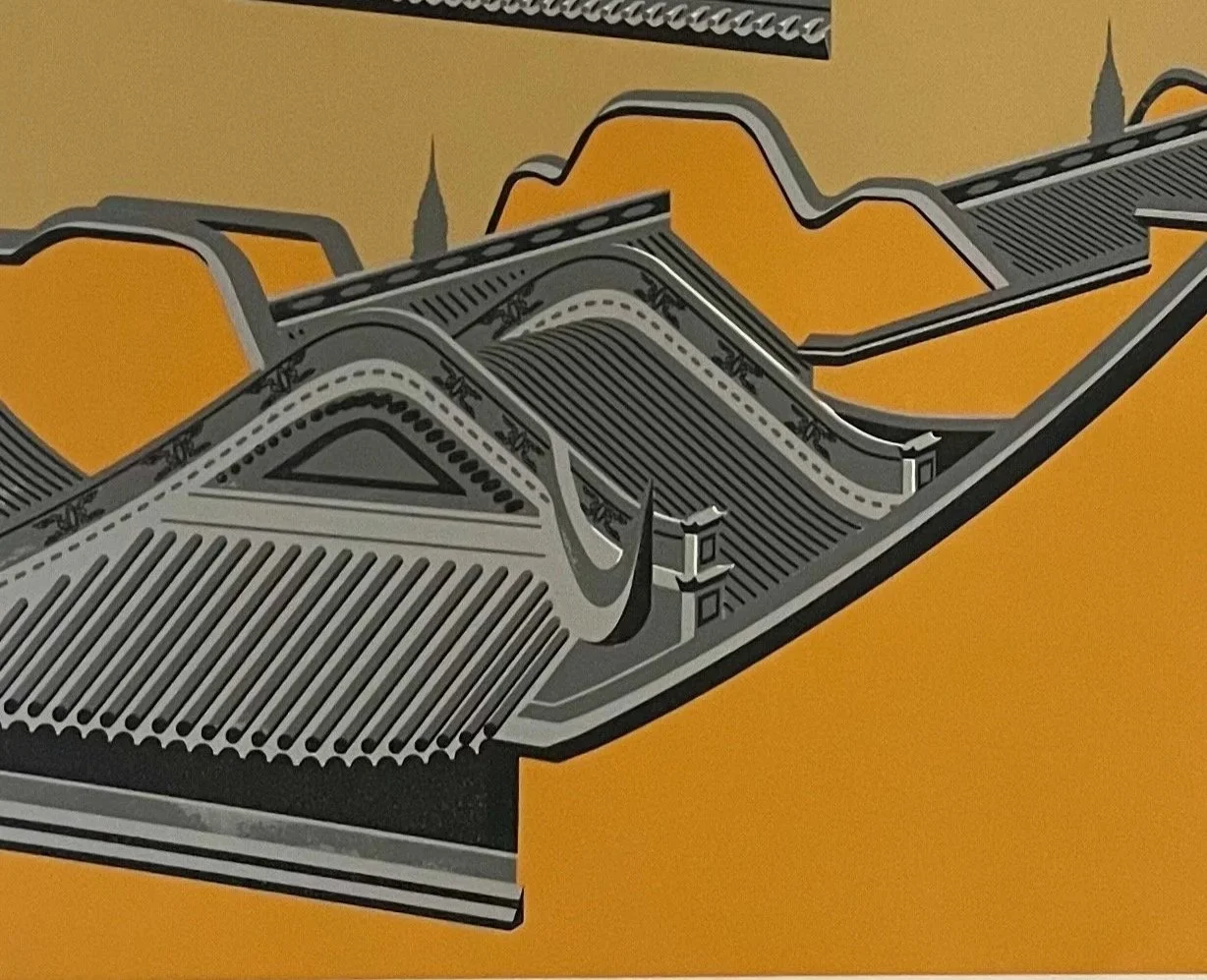 Close-up of razor blades with yellow background.