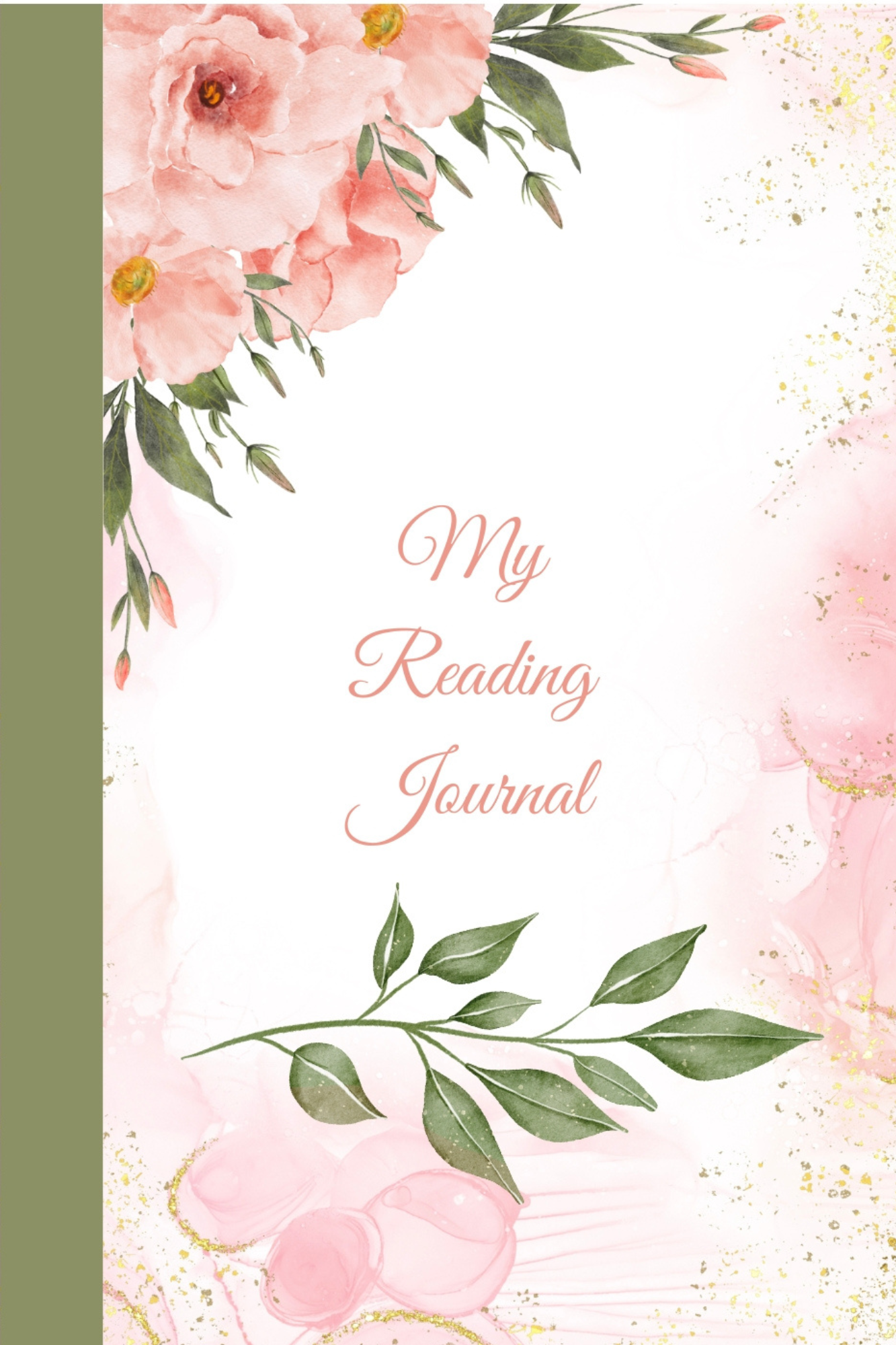 Order Rose Reading Journal — floral pink and white cover with roses, hardcover and paperback.