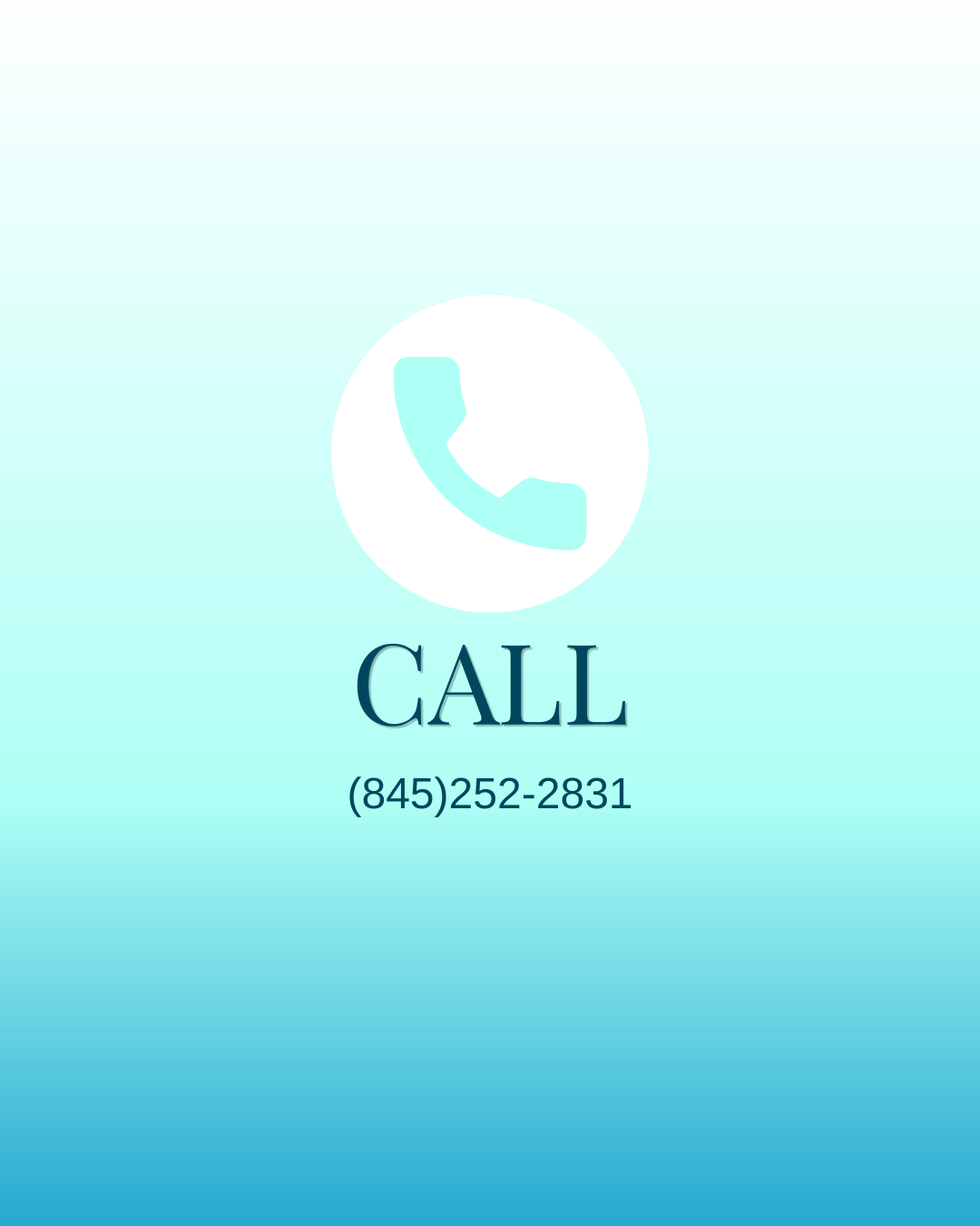 Phone call icon with the word 'CALL' and phone number (845) 252-2831