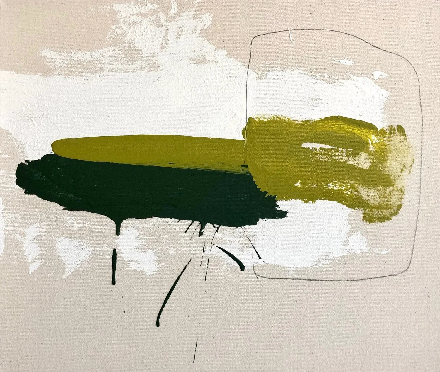 ● VERT JAUNE, 2020 — Technique mixte sur toile, 50.8 x 43.2 cm