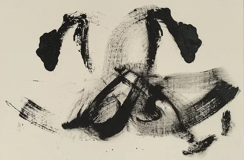 ● COMBAT DE COQS, 2022 — Technique mixte sur toile, 73.7 x 111.8 cm