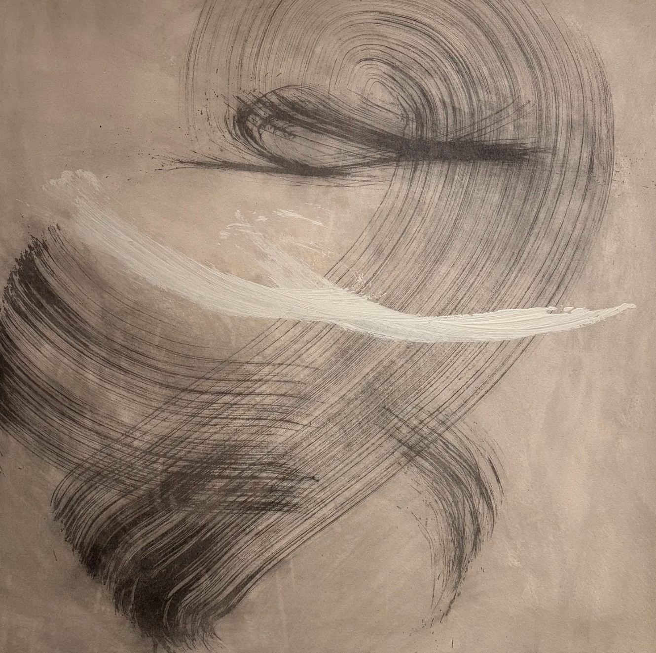 ●  RESSAC, 2025 — Technique mixte sur toile, 96.5 x 96.5 cm