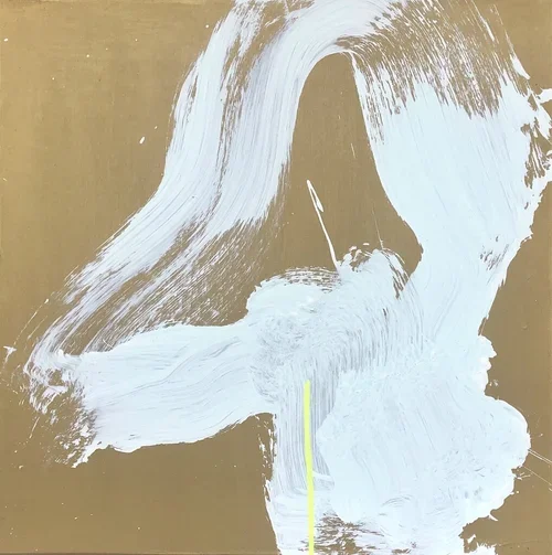 ● OISEAU DE LAITON, 2020 — Technique mixte sur toile, 41 x 41 cm