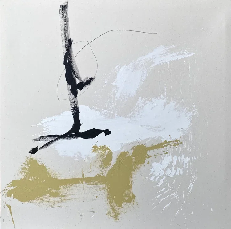 ● PAGODE, 2020 — Technique mixte sur toile, 81.3 x  81.3 cm