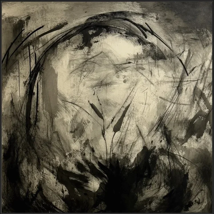 ● L'ÉTANG (MIDDLE), 2024 — Technique mixte sur toile / Mixed media on canvas, 121.9 x 121.9 cm
