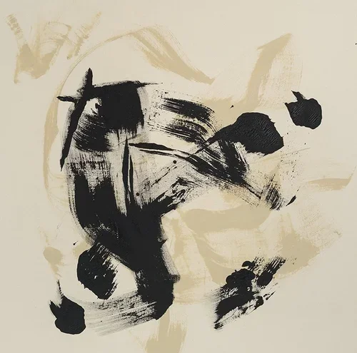 ○ ROUND DE BOXE, 2022 — Technique mixte sur toile, 127 x 127 cm
