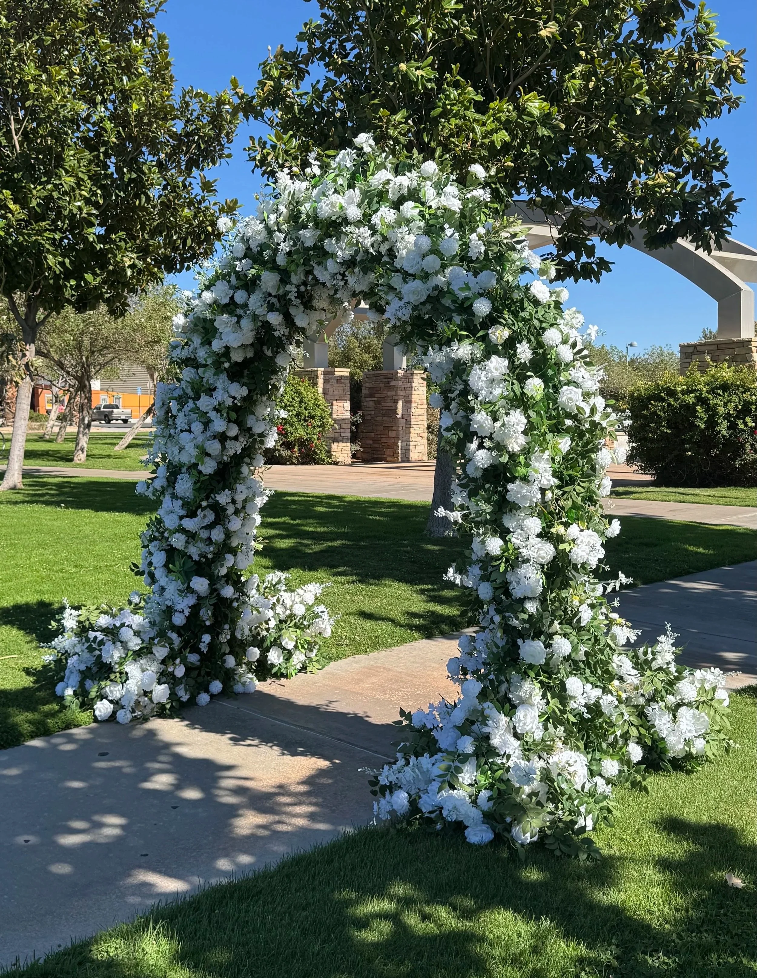 High Quality double sided faux floral wedding arch