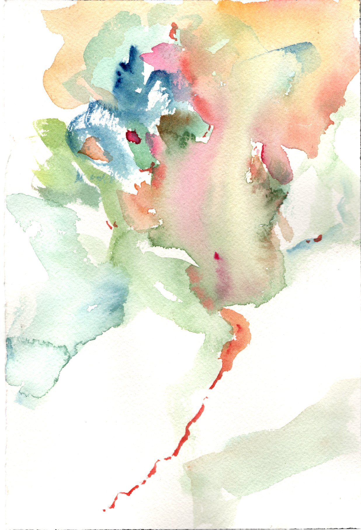 Abstract watercolor painting  with soft pastel colors.