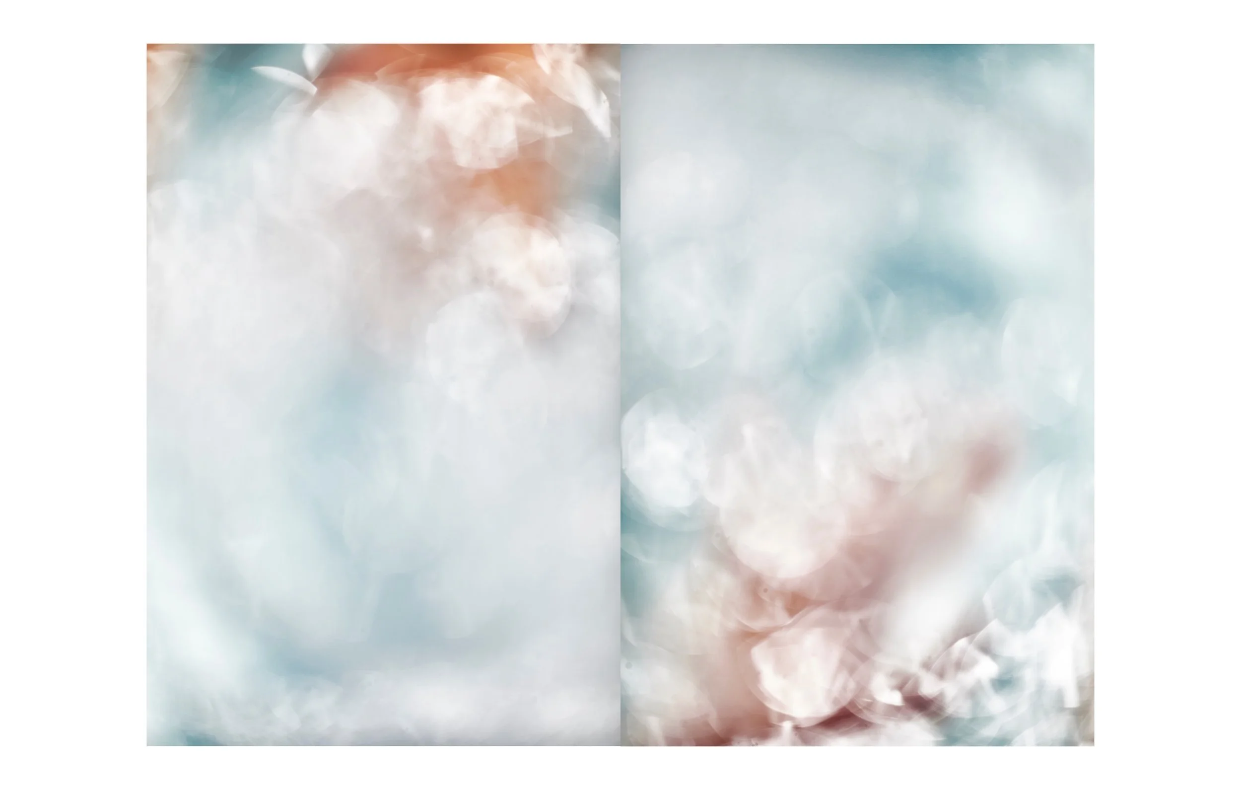 Abstract blurred lights with a mix of soft colors including white, blue, red, and orange.