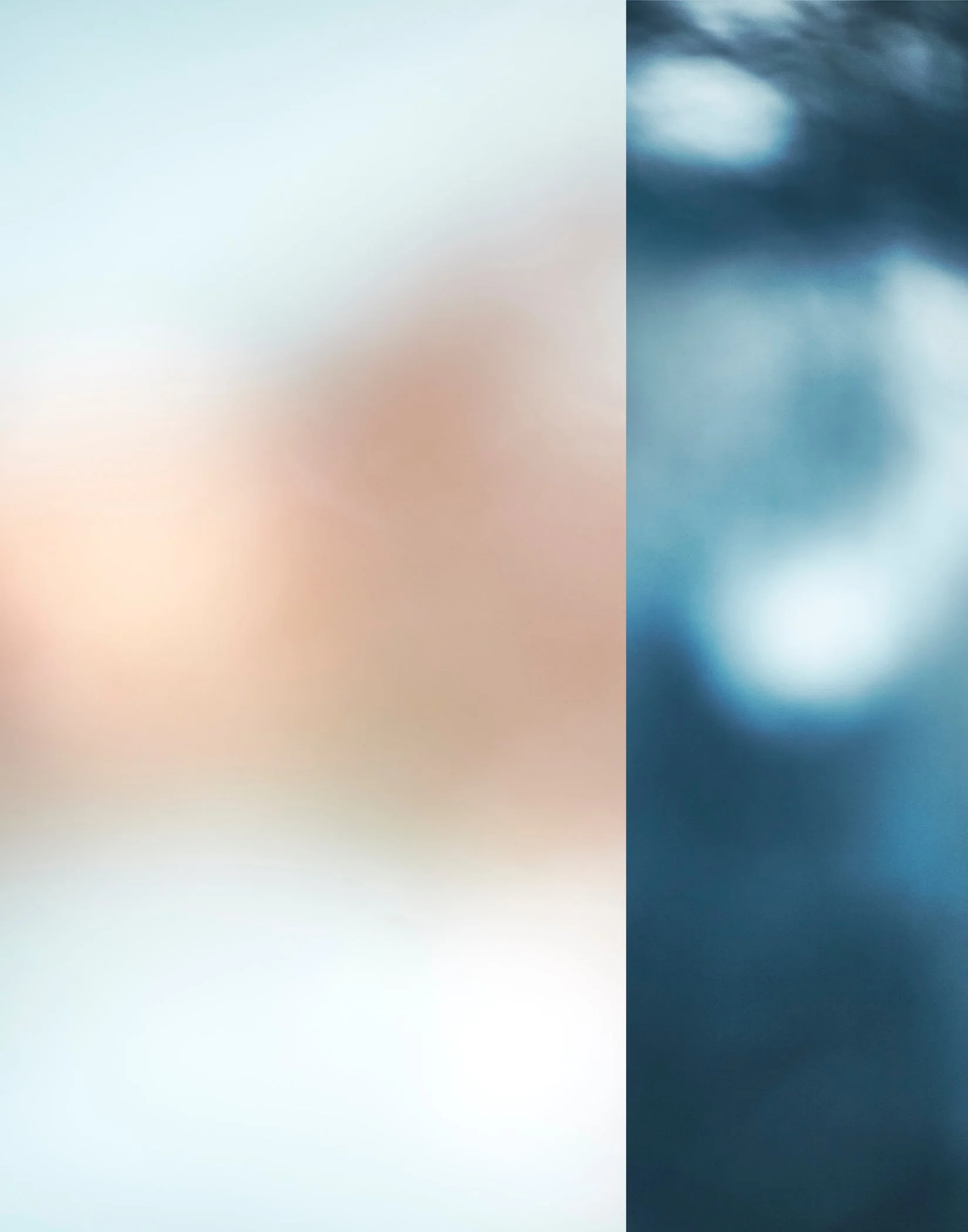 Abstract image with a gradient background transitioning from light blue and beige on the left to dark blue on the right.