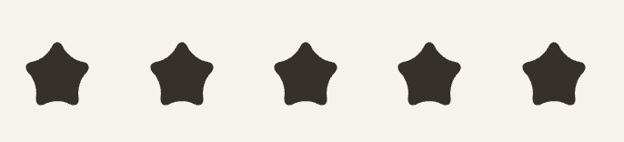 Five black star shapes on a light background.